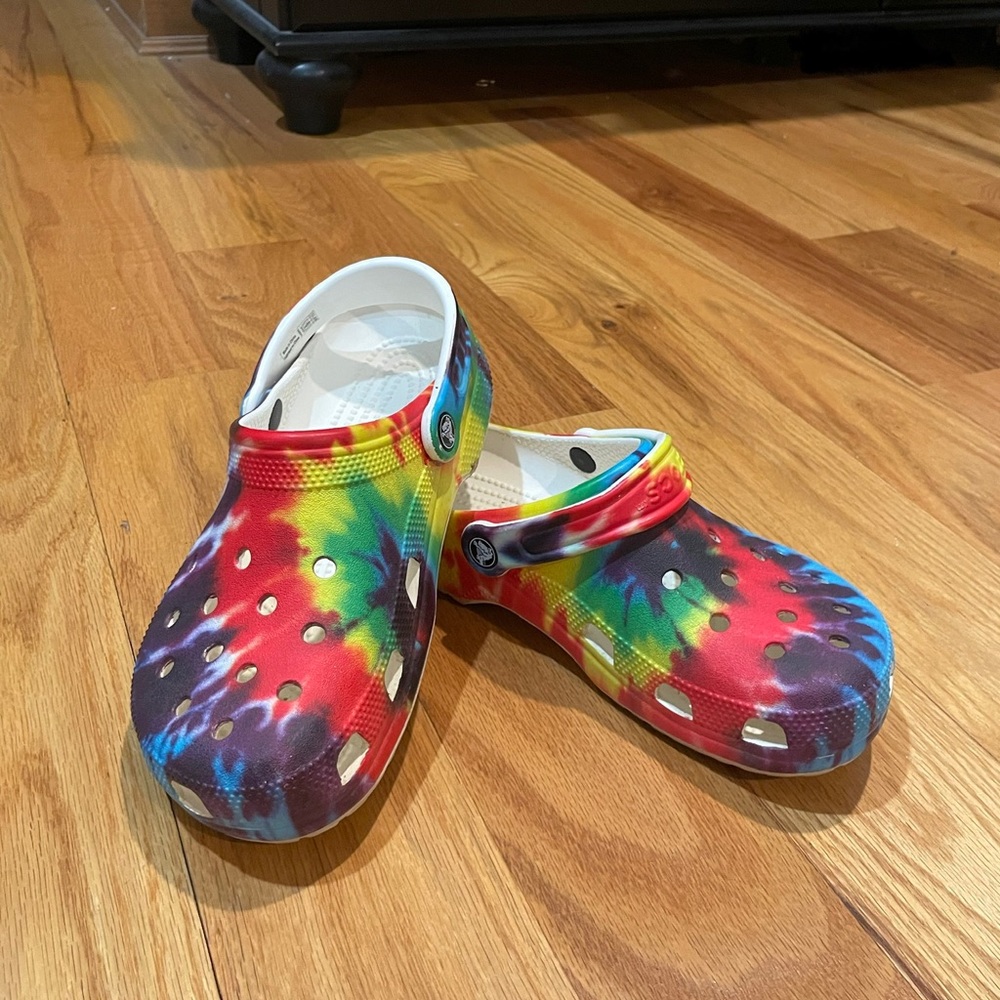 Tie dye Crocs